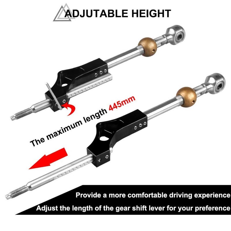 RYANSTAR RACING RYANSTAR Shifter Extender Adjustable Short Shifter Compatible with Ciciv CRX Del Sol Acura Integra B or D Series Engine Black - Image 2